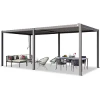 PRIMEYARD 3x6m Pergola, Lamelltak, Pärlgrå