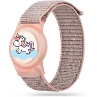 Tech-Protect nylonrem för Apple AirTag 1/2 - rosa