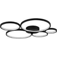 TRIO Lighting LED taklampa Rondo, dimbar, Svart, Vardagsrum / matsal, Metall, Modern, LED-taklampa
