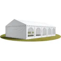 TOOLPORT 5x10 m partytält, med bottenram, PVC 750, vit