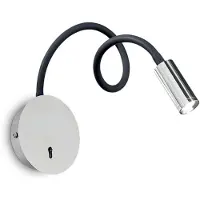 Ideal Lux LED vägglampa Focus 2, Förkromad / silver, Vardagsrum / matsal, Metall, Modern, LED-vägglampa, vägglampa inomhus