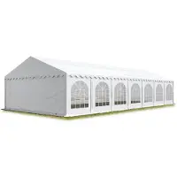 TOOLPORT 6x14 m partytält, med bottenram, PVC 750, vit