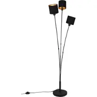 TRIO Leuchten Golvlampa Tommy, Svart, Vardagsrum / matsal, Textil / tyger / siden, Modern, Golvlampa