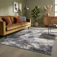 FRAAI Modern matta | Strong grå/terrakotta hos Volero | 200x290 cm | Polyester | Abstrakt | Rektangulär | Plattvävd