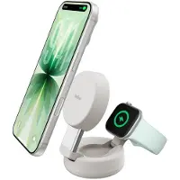 Belkin induktionsladdare 25 W UltraCharge Pro WIZ043kqSD Utgångar Magnetanslutning Beige