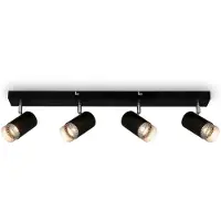 Briloner Takspot Plek GU10 svart/silver fyra ljuskällor Plek, dimbar, Svart, Vardagsrum / matsal, Metall, Modern, Spotlight