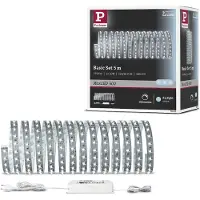 Paulmann MaxLED 500 grundpaket IP20 dagsljus 5 m 500, dimbar, Aluminium / grå / zink, Sovrum, Metall, Modern