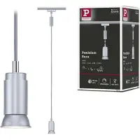 Paulmann URail hänglampa Runa, matt krom, GU10 dimbar, Förkromad / silver, Vardagsrum / matsal, Metall, Modern