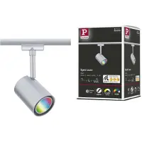 Paulmann URail spårstrålkastare Luxe, krom, ZigBee, GU10 dimbar, Förkromad / silver, Vardagsrum / matsal, Syntetmaterial, Modern