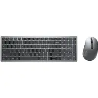 Dell Pro Plus Compact Keyboard and Mouse - KM7120W - Sats med tangentbord och mus - trådlös - 2.4 GHz, Bluetooth 5.0 - fransk - Titan gray - med 3 ...