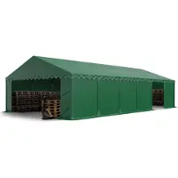TOOLPORT Lagertält 6x12 m, med bottenram, PVC 750 mörkgrön