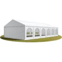 Sonstiges 6x12 m partytält, med bottenram, PVC 750, vit