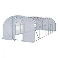 TOOLPORT 3x8m, Tunnelväxthus, PE duk, vit