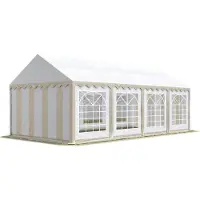 TOOLPORT 4x8 m partytält, PVC 700, beige-vit