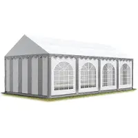 Sonstiges 4x8 m partytält, med bottenram, PVC 750, grå-vit