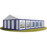 Sonstiges 6x12 m partytält, med bottenram, PVC 750, blå-vit
