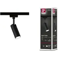 Paulmann Tubo, Skena för spotlight, Glödlampan/-lamporna kan inte bytas ut, 3 lampor, LED, 4000 K, Svart, Krom
