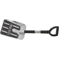 Fiskars 1000740, Snöskyffel, Gjuten aluminium, Plast, Svart, Grå, Orange, Torg, D-formad, 750 g