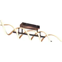 TRIO Lighting LED taklampa Sequence, dimbar, Mässing / guld, Vardagsrum / matsal, Aluminium / grå / zink, Modern, LED-taklampa