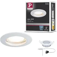 Paulmann 5792, Nedtryckbar spotlight, GU10, 1 lampor, LED, 50 W, Vit