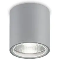 Ideal Lux taklampa Gun, grå, aluminium, IP44, GU10 dimbar, Aluminium / grå / zink, Badrum, Aluminium / grå / zink, Taklampa