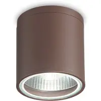 Ideal Lux taklampa Gun, kaffebrun, aluminium, IP44, GU10 dimbar, Brun / rost, Badrum, Aluminium / grå / zink, Taklampa