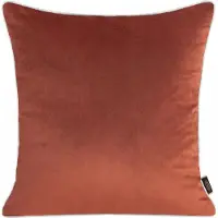 Eurofirany VELVET / 57 dekorativa örngott i sammet/imiterat lin med dekorlist, 45x45 cm, tegel