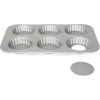Patisse quicheform Mini med lös botten 10 cm stål silver