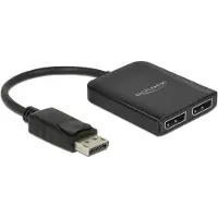 DeLOCK DisplayPort 1.4 Splitter 1 x DisplayPort to 2 x DisplayPort MST - Video/audiosplitter - 2 x DisplayPort - skrivbordsmodell
