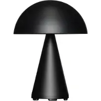 Hubsch LED-batteridriven bordslampa Mush, matt svart, höjd 20 cm dimbar, Svart, Metall, Modern