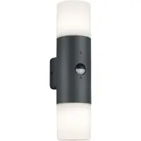 TRIO Lighting Utomhus vägglampa med rörelsesensor Hoosic, Svart, Aluminium / grå / zink