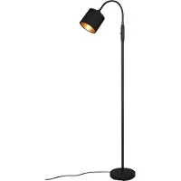 TRIO Leuchten Golvlampa Tommy, Svart, Vardagsrum / matsal, Textil / tyger / siden, Modern, Golvlampa