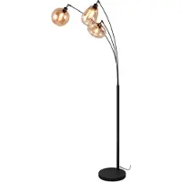 TRIO Lighting Golvlampa Lumina, Svart, Vardagsrum / matsal, Glas, Modern, Golvlampa