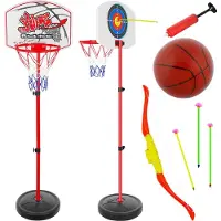 Kruzzel 2-i-1 Basket & Pilbåge / Leksakspilbåge för Barn - Prickskytte