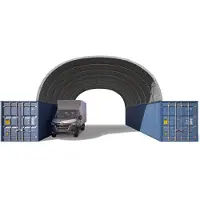TOOLPORT Containertak 8x12m, PRIMEtex duk, grå, med säkerhetspaket