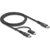 DeLOCK USB-C Kabel USB 2.0 USB-C-kontakt, USB-C-kontakt, Apple Lightning kontakt 1.00 m Svart 81170
