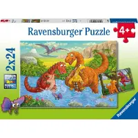 Ravensburger Pussel - 2x24 Delar - Dinosaurs at Play - - One Size - Pussel