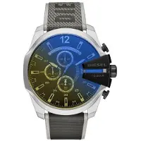 Diesel DZ4523 MEGA CHIEF Chrono Oversize 54mm läder svartgrå armbandsur för herrar
