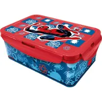 Marvel SPIDERMAN lunchlåda med flera löstagbara fack. Tillverkad med flikar som är lätta att stänga. Storlek 21x13x7 cm BPA-fri