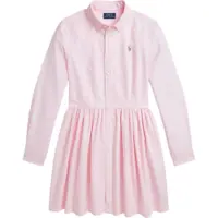 Ralph Lauren för flickor. 313934179001 Skjortklänning i rosa oxford av bomull (8años= 136/138cm), Casual, Lång ärm, barnmode
