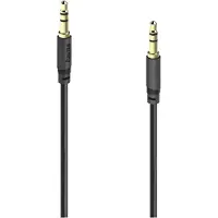 Hama 00202012 Teleplugg Audio Anslutningskabel [1x Teleplugg 3.5 mm - 1x Teleplugg 3.5 mm] 1.5 m Svart guldpläterad kontakt