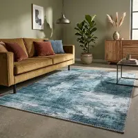 FRAAI Modern matta | Strong turkos hos Volero | 160x230 cm | Polyester | Abstrakt | Rektangulär | Plattvävd