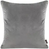 Eurofirany VELVET / 57 dubbelsidigt sammets- och linneblandningskuddfodral med kant, 45x45 cm, grå