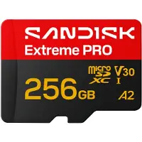 SanDisk Extreme PRO - Flash-minneskort (SD-adapter inkluderad) - 256 GB - A2 / Video Class V30 / UHS-I U3 - mikroSDXC UHS-I