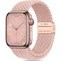 Tech-Protect Apple Watch Series 11/10/9/8/7/6/SE 3/SE NylonMag Armband - 40mm/41mm/42mm - Dammig ros