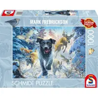 Adlibris Pussel Black Labrador in the snow 1000 bitar, Schmidt