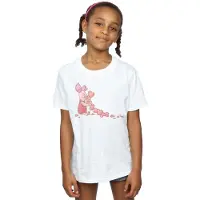 Disney Winnie the Pooh Piglet Chain of Hearts - T-shirt i bomull för flickor (Vit)