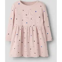 Name it Klänning - Rib - Noos - NmfNutti - Polerad Lilac/Hearts - - 2 år (92) - Klänning