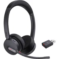 Yealink Headset WH64 Hybrid Dual UC On-ear headset Trådlös Stereo Svart Brusreducering för mikrofon Fjärrkontroll