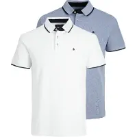Jack & Jones T-shirt 'JJEPaulos' blå / svart / vit